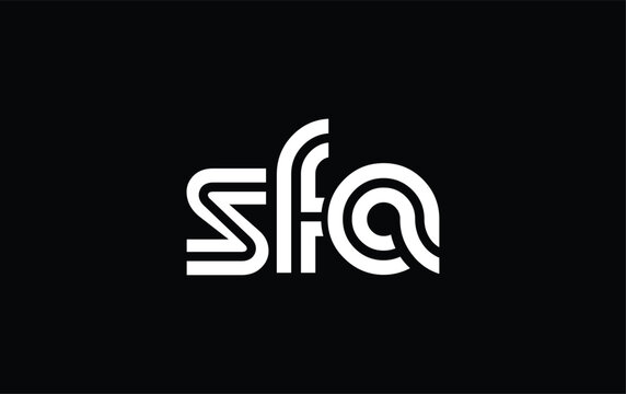 SFA Creative Unique Modern Letter Logo Design. Stylized logo featuring a unique letter design, presenting abstract minimalist aesthetics and modern appeal.