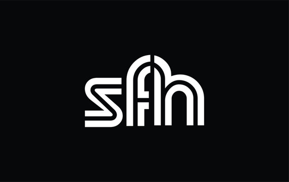 SFH Creative Unique Modern Letter Logo Design. Stylized logo featuring a unique letter design, presenting abstract minimalist aesthetics and modern appeal.