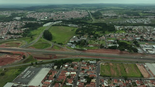 Aerial View of Cities in South America. City of Botucatu, State of Sao Paulo, Brazil. 01-16-2025.