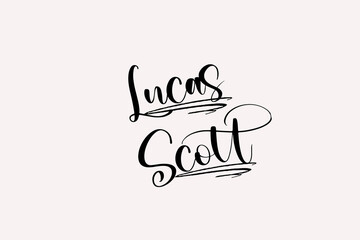 vector illustration of an abstract background of Lucas Scott Name signature with beautiful and stylish  and eye catchy font