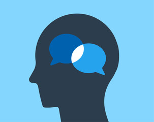 Inside mind self talk illustration