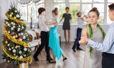 Viennese waltz performed by girls and boys during Christmas celebrations