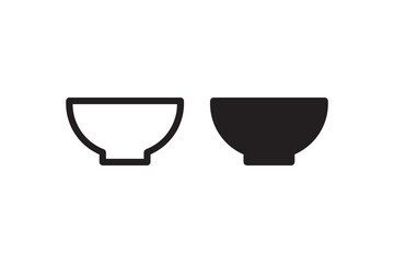 Minimalist black and white bowl icons Vector