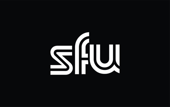 SFU Creative Unique Modern Letter Logo Design. Stylized logo featuring a unique letter design, presenting abstract minimalist aesthetics and modern appeal.