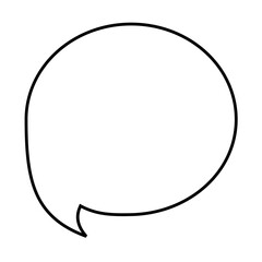 Simple outlines blank speech bubble for comics and minimal message dialog, Suitable for design element of communication label, Information chat bubble, Text message balloon template