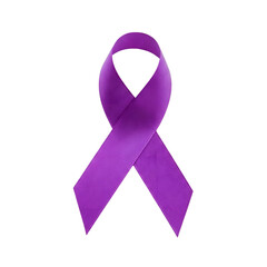 Purple ribbon awareness isolated on transparent background