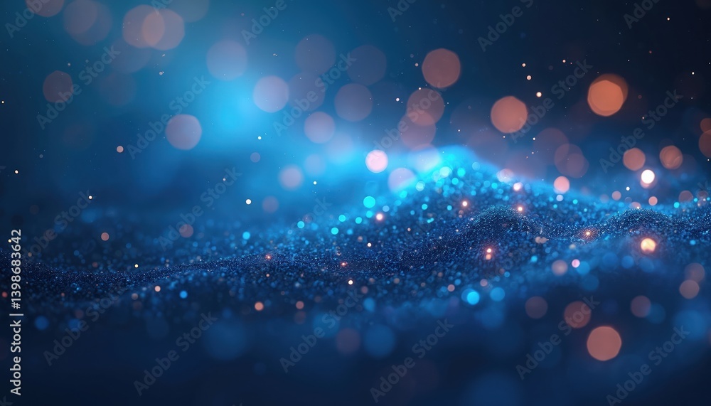 Leinwandbilder abstract dark blue background with glowing particles. digital design creates futuristic, dynamic atm