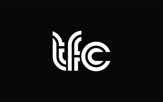 TFC Creative Unique Modern Letter Logo Design. Stylized logo featuring a unique letter design, presenting abstract minimalist aesthetics and modern appeal.