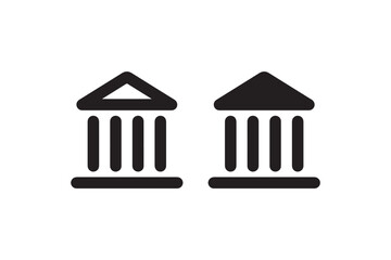 Bank or government building icon set Vector