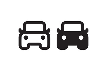 Compact car front icon in line and solid Vector