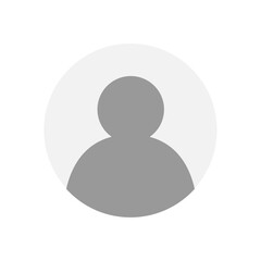 Vector flat illustration in grayscale. Avatar, user profile, person icon, gender neutral silhouette, profile picture. Suitable for social media profiles, icons, screensavers and as a template.
