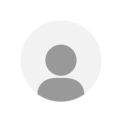 Vector flat illustration in grayscale. Avatar, user profile, person icon, gender neutral silhouette, profile picture. Suitable for social media profiles, icons, screensavers and as a template.