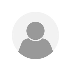 Vector flat illustration in grayscale. Avatar, user profile, person icon, gender neutral silhouette, profile picture. Suitable for social media profiles, icons, screensavers and as a template.
