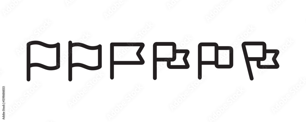 Aufkleber minimal flag icon set for interface design vector