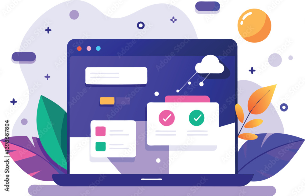Poster flat user interface design
