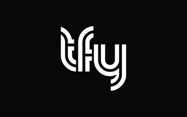 TFY Creative Unique Modern Letter Logo Design. Stylized logo featuring a unique letter design, presenting abstract minimalist aesthetics and modern appeal.