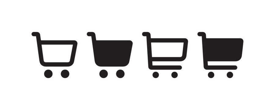 Shopping cart icon set for ecommerce apps Vector