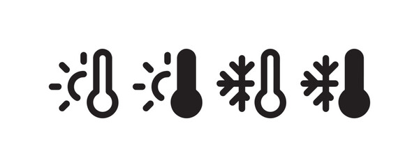 Fototapeta premium Hot and cold temperature weather icons set Vector