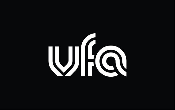 VFA Creative Unique Modern Letter Logo Design. Stylized logo featuring a unique letter design, presenting abstract minimalist aesthetics and modern appeal.