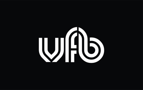 VFB Creative Unique Modern Letter Logo Design. Stylized logo featuring a unique letter design, presenting abstract minimalist aesthetics and modern appeal.