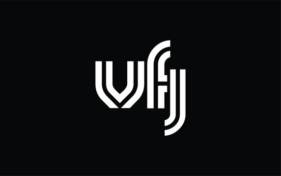 VFJ Creative Unique Modern Letter Logo Design. Stylized logo featuring a unique letter design, presenting abstract minimalist aesthetics and modern appeal.