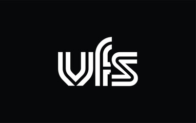 VFS Creative Unique Modern Letter Logo Design. Stylized logo featuring a unique letter design, presenting abstract minimalist aesthetics and modern appeal.
