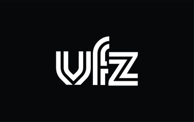 Obraz premium VFZ Creative Unique Modern Letter Logo Design. Stylized logo featuring a unique letter design, presenting abstract minimalist aesthetics and modern appeal.