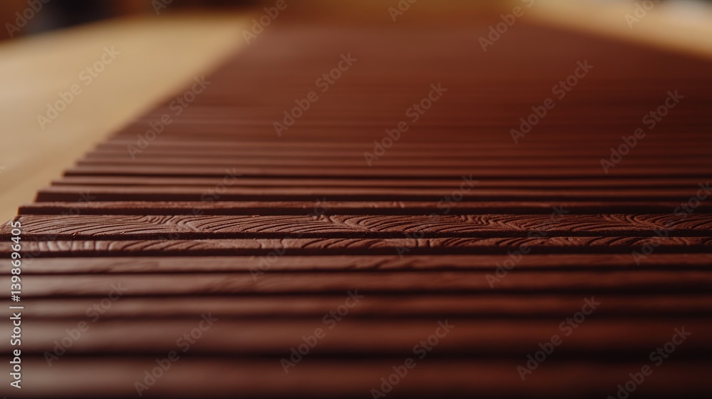 Aufkleber a close-up of dark chocolate shows its rich color and glossy texture, melting in warm light and high