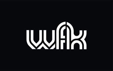 WFK Creative Unique Modern Letter Logo Design. Stylized logo featuring a unique letter design, presenting abstract minimalist aesthetics and modern appeal.