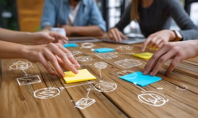 Fototapeta premium Teamwork brainstorming session