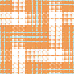 Pale faded orange and Pastel duck egg blue Seamless Tartan Textile Design