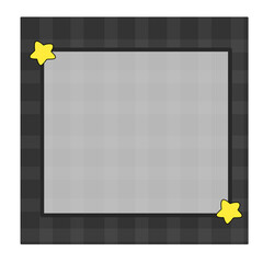 Cute Gingham Square Frame with Star Corners
