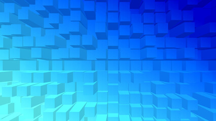 Dynamic 3D design showcasing abstract cubes extending outward, with gradient transitions for depth. Ideal for creative, modern, and visually engaging digital projects.