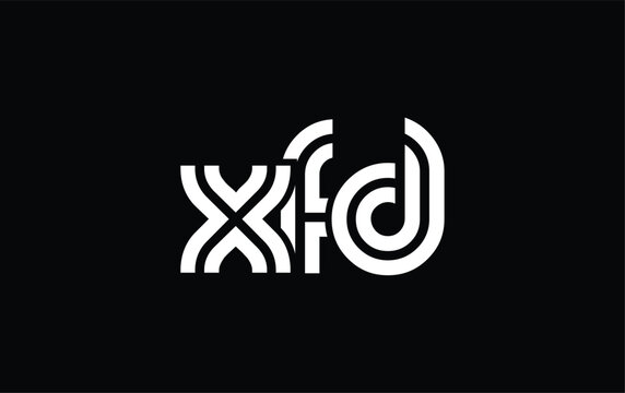 XFD Creative Unique Modern Letter Logo Design. Stylized logo featuring a unique letter design, presenting abstract minimalist aesthetics and modern appeal.