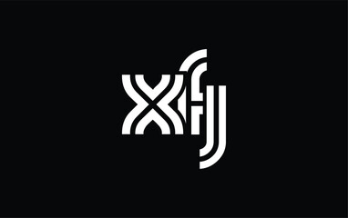 XFJ Creative Unique Modern Letter Logo Design. Stylized logo featuring a unique letter design, presenting abstract minimalist aesthetics and modern appeal.