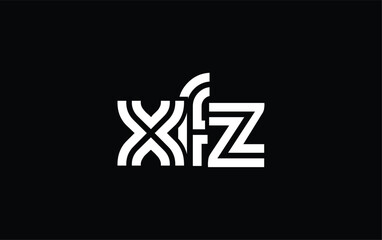 XFZ Creative Unique Modern Letter Logo Design. Stylized logo featuring a unique letter design, presenting abstract minimalist aesthetics and modern appeal.