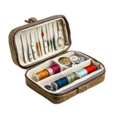 Vibrant Sewing Kit with Various Threads, Needles, and Buttons for Crafting and Tailoring Enthusiasts in a Portable Case