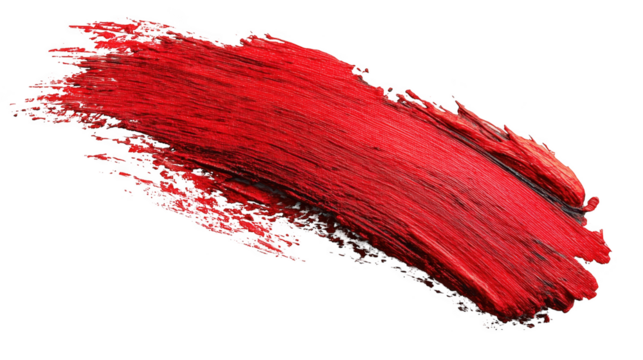 Vibrant red paint brushstroke with texture on dark backdrop for artistic abstraction and color design

 - Powered by Adobe