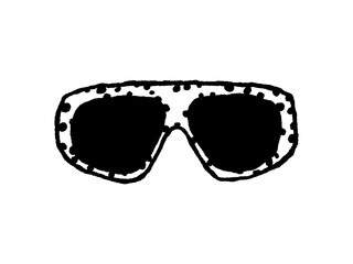 fun black sunglasses logo - minimalistic and doodle style