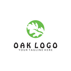 oak leaf logo vector icon illustration template design