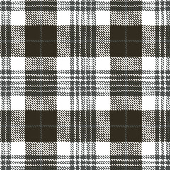 Muted white Seamless Tartan with Deep charcoal grey accents Textile Design