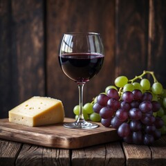 Red Wine, Cheese, and Grapes A Classic Pairing