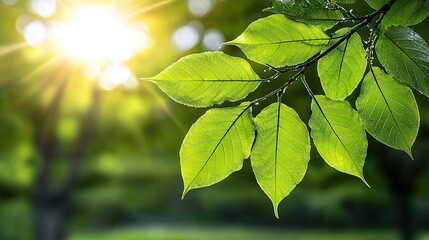 Sunlight Dappled Green Leaves, Vibrant Nature Photography