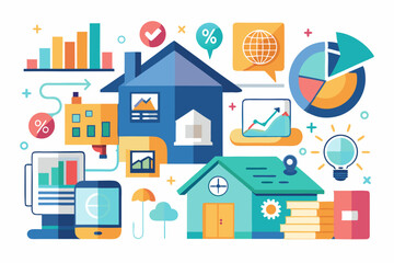 real estate icons set