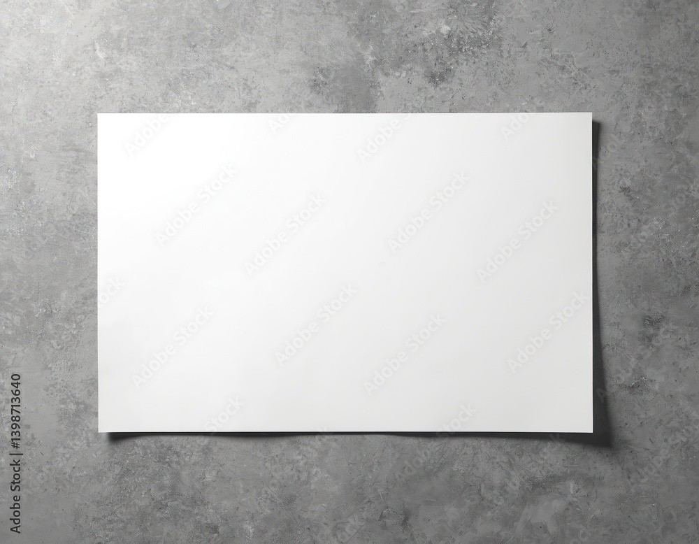 Poster blank white paper sheet mockup on cement background. empty paper photo mockup with clipping path. cl