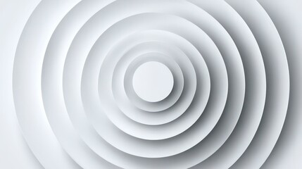 Obraz premium Minimal White Concentric Circles 3D Background for Modern and Futuristic Designs