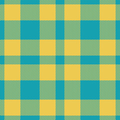Iridescent turquoise blue Seamless Tartan with Classic maize accents Textile Design