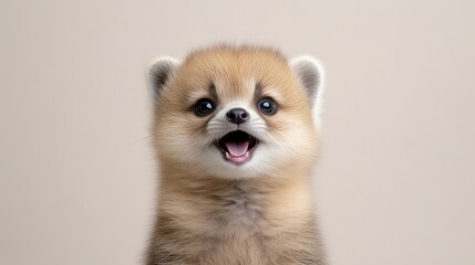 Cute red panda cub portrait