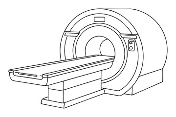 MRI Scanner Machine Line Drawing