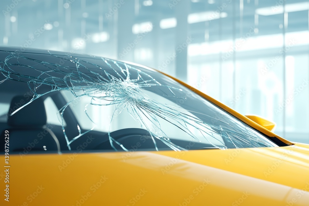 Poster graphic layouts illustrating various advertising concepts related to broken objects